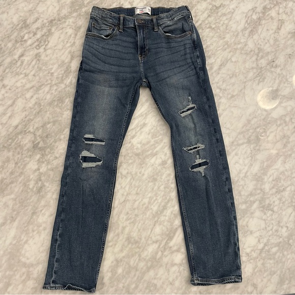 Abercrombie Boys straight jeans, DARK RIPPED WASH straight jeans Size 13/14 - Picture 3 of 15